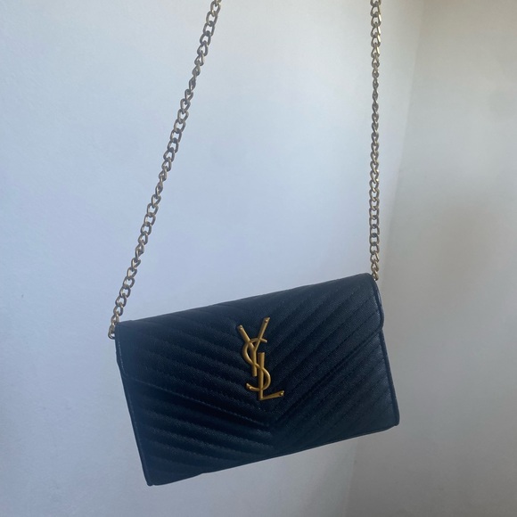 Yves Saint Laurent Handbags - YSL CLASSIC CASSANDRE CHAIN WALLET IN GRAIN DE POUDRE LEATHER